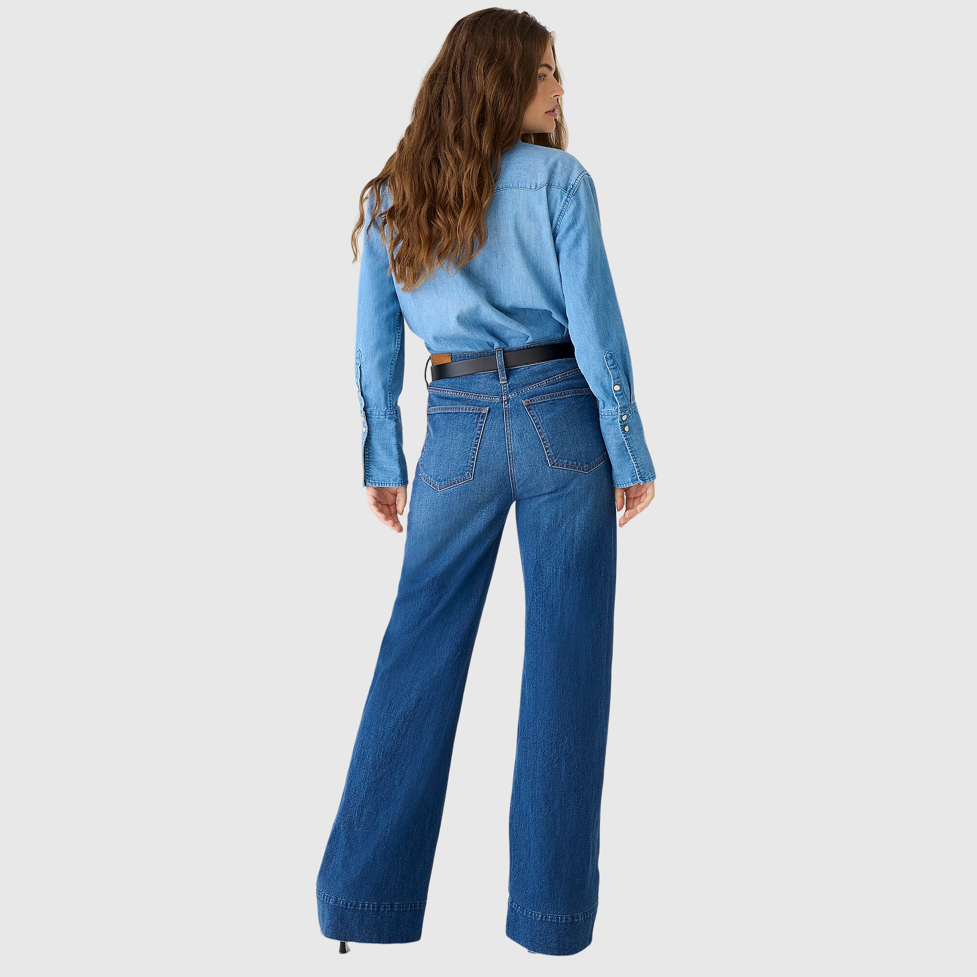 Wide Leg Denim Trouser (Buy 2 Free Shipping)