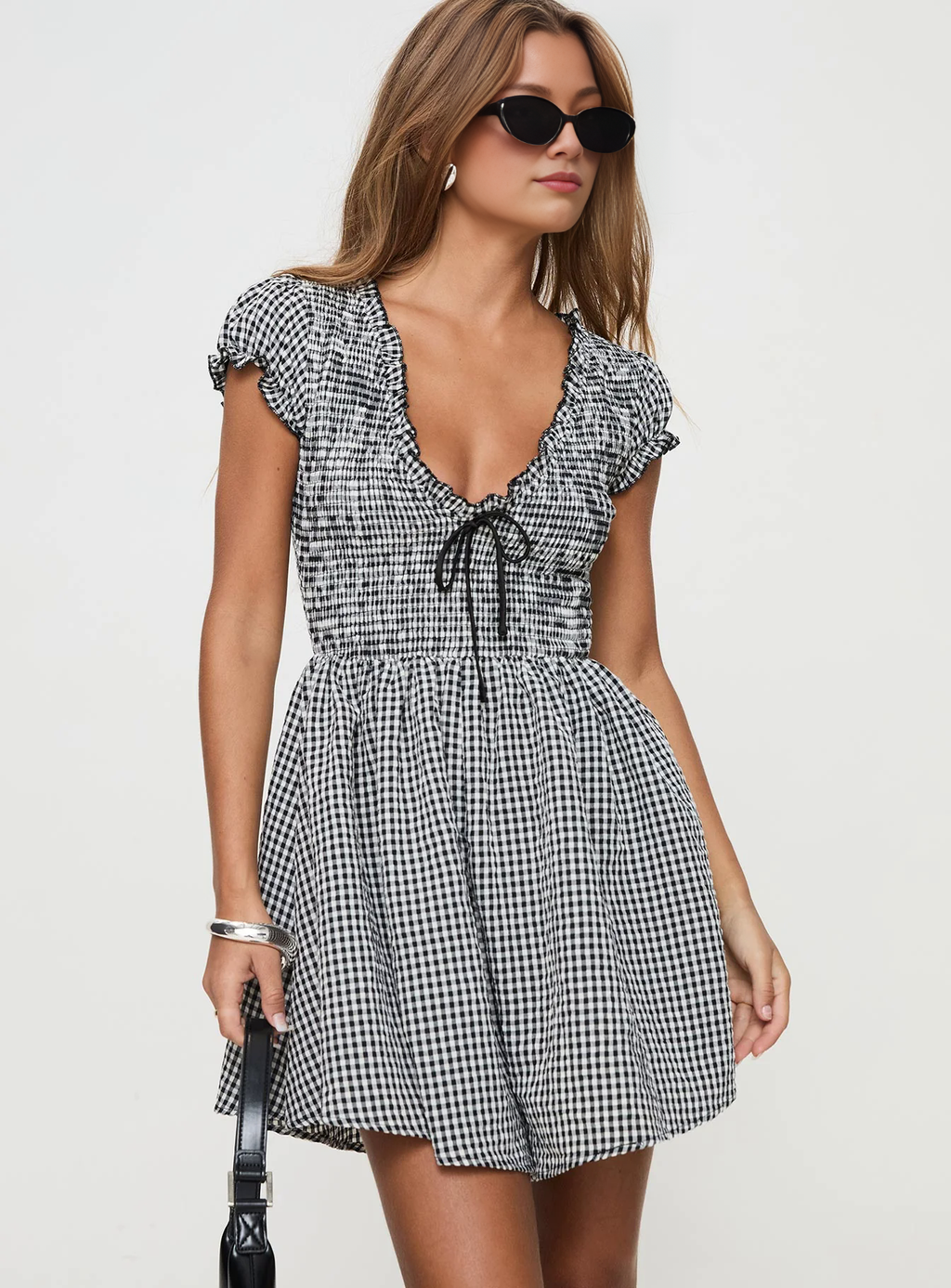 Babydoll Gingham Playsuit (Buy 2 Free Shipping)