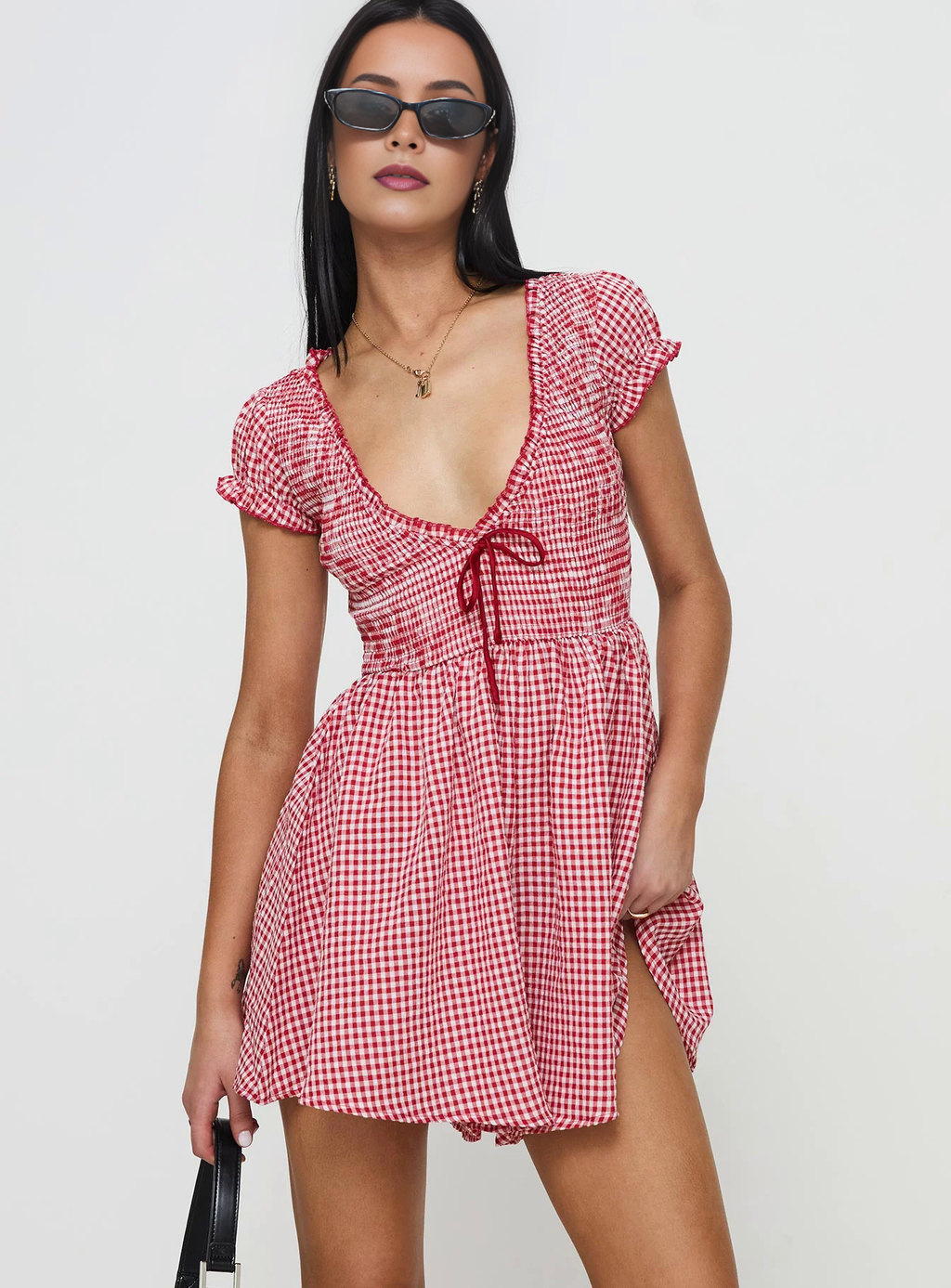 Babydoll Gingham Playsuit (Buy 2 Free Shipping)
