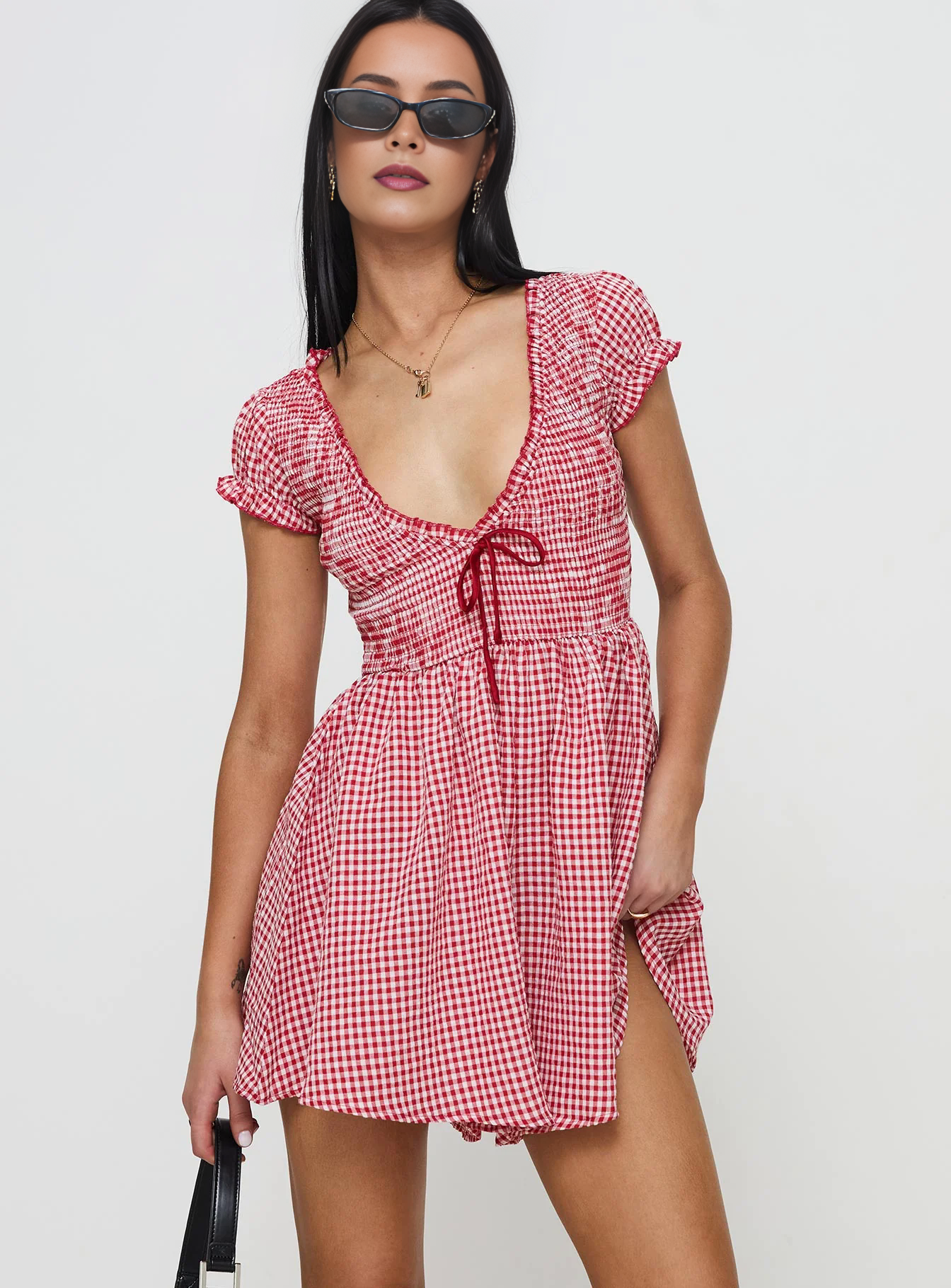 Babydoll Gingham Playsuit (Buy 2 Free Shipping)