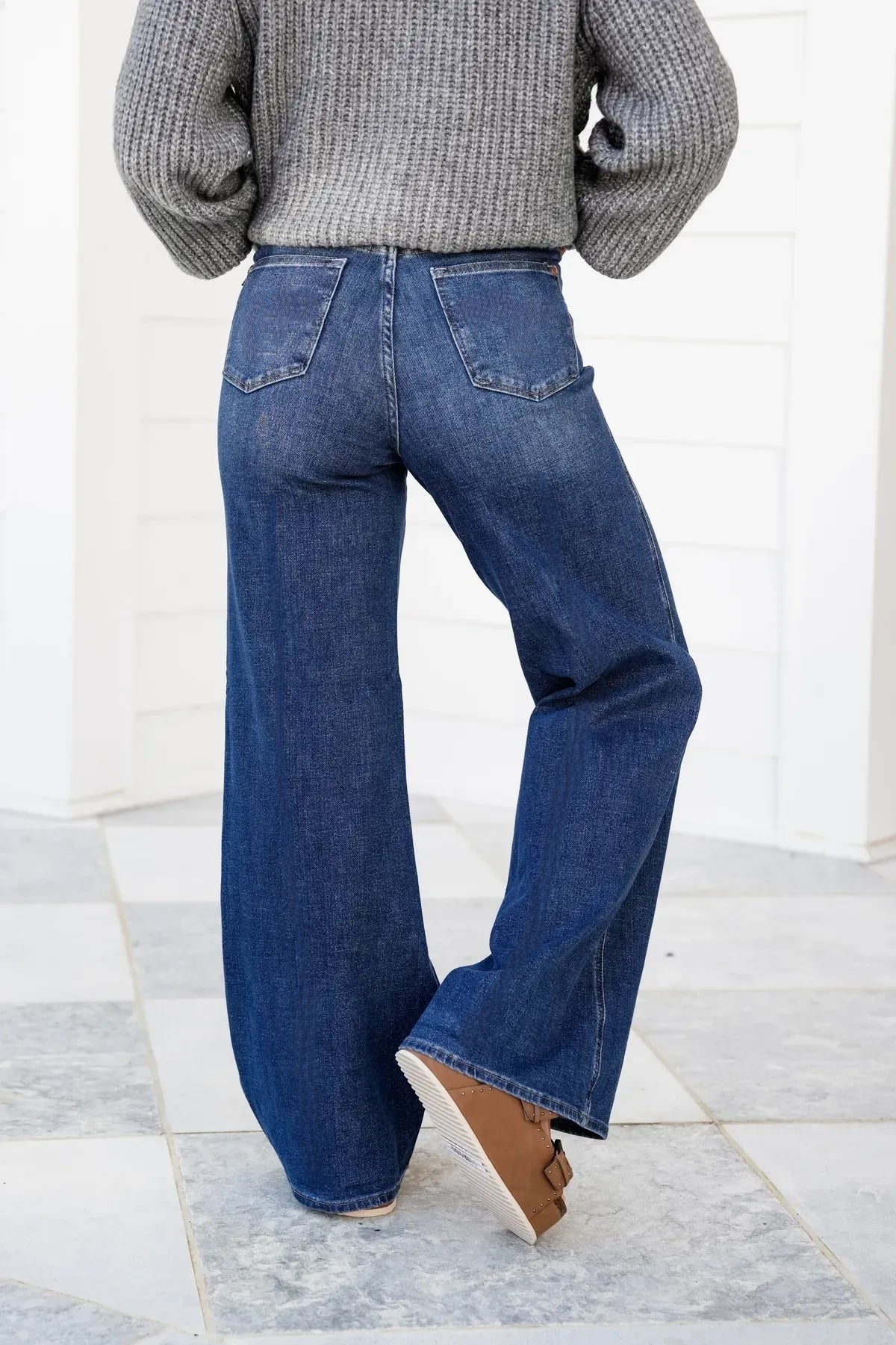 High Rise Tummy Control Wide Leg Jeans (Buy 2 Free Shipping)