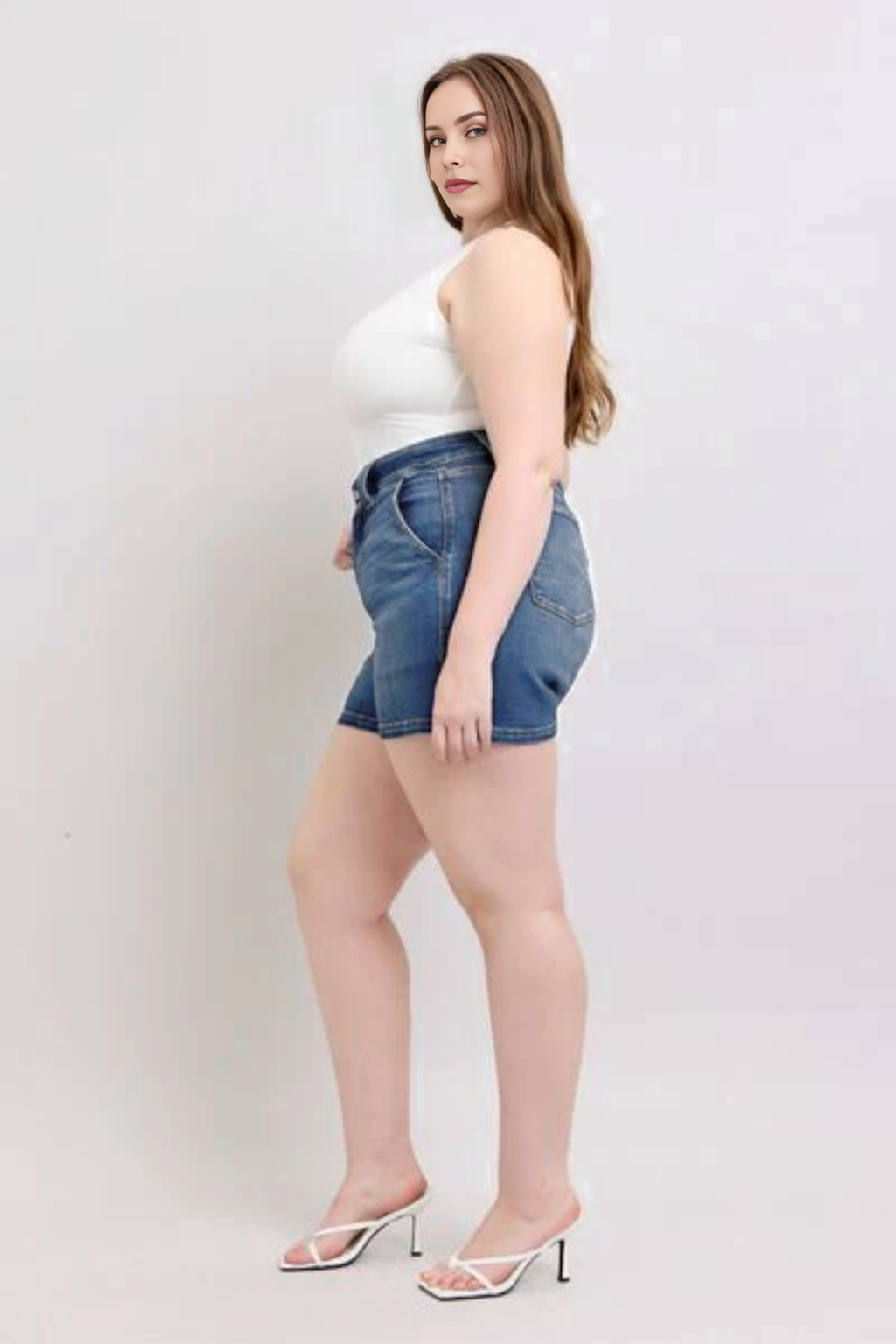 Tummy Control Double Button Waistband Shorts (Buy 2 Free Shipping)