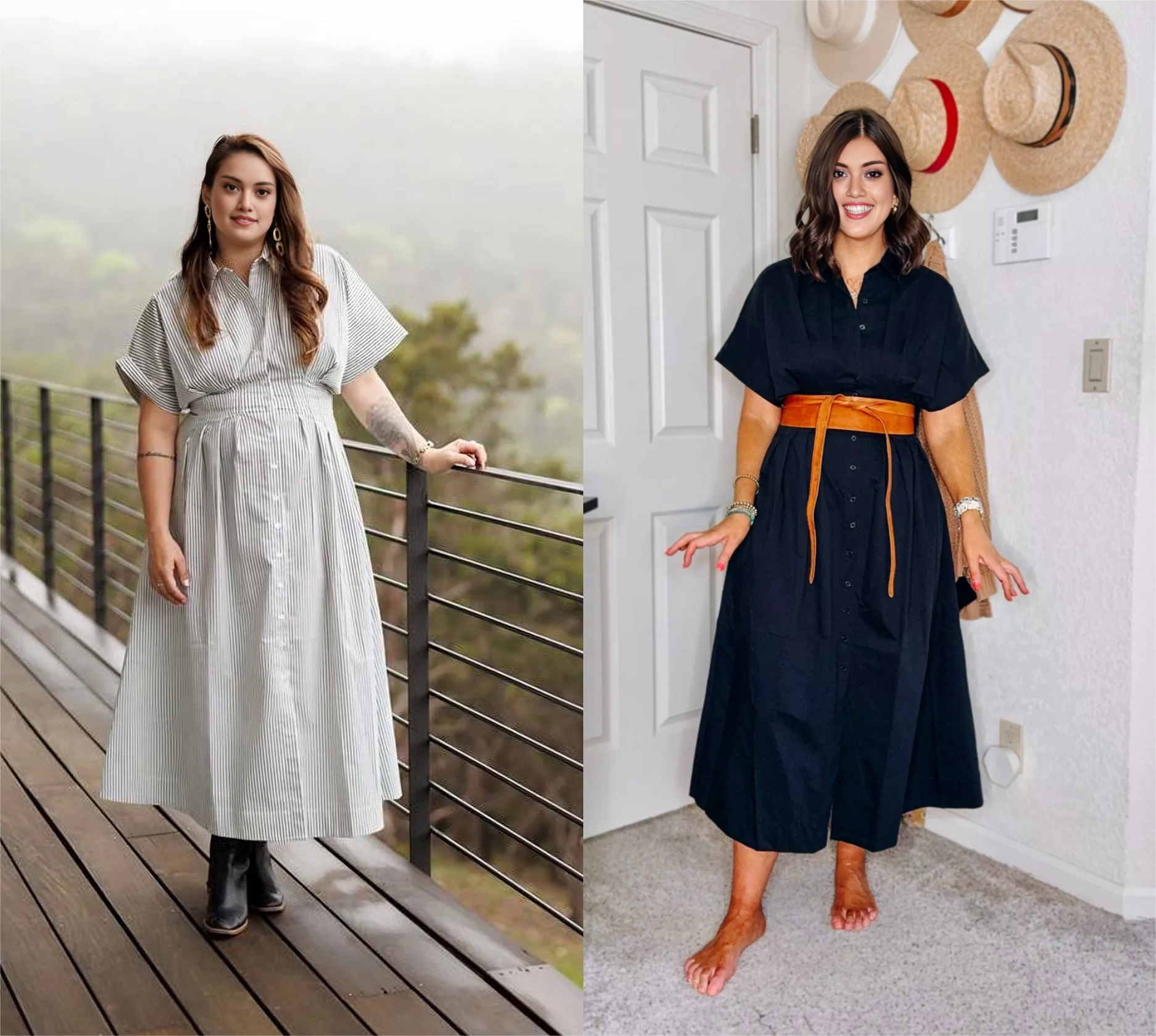 Cinched Waist Button Shirt Dress (Buy 2 Free Shipping)