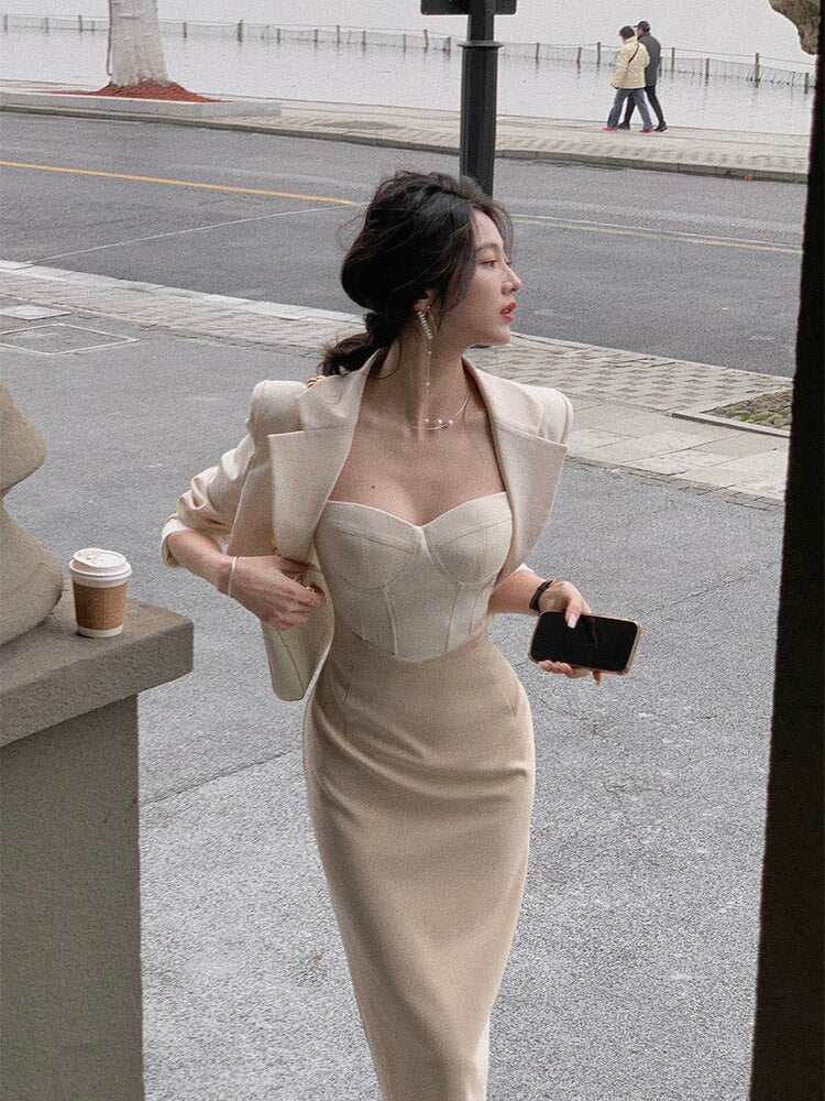 Vintage Corset Ruched Midi Dress for Women Spaghetti Strap Sexy Bodycon Elegant Party Slim One Piece Clothes Vestidos Summer Ne