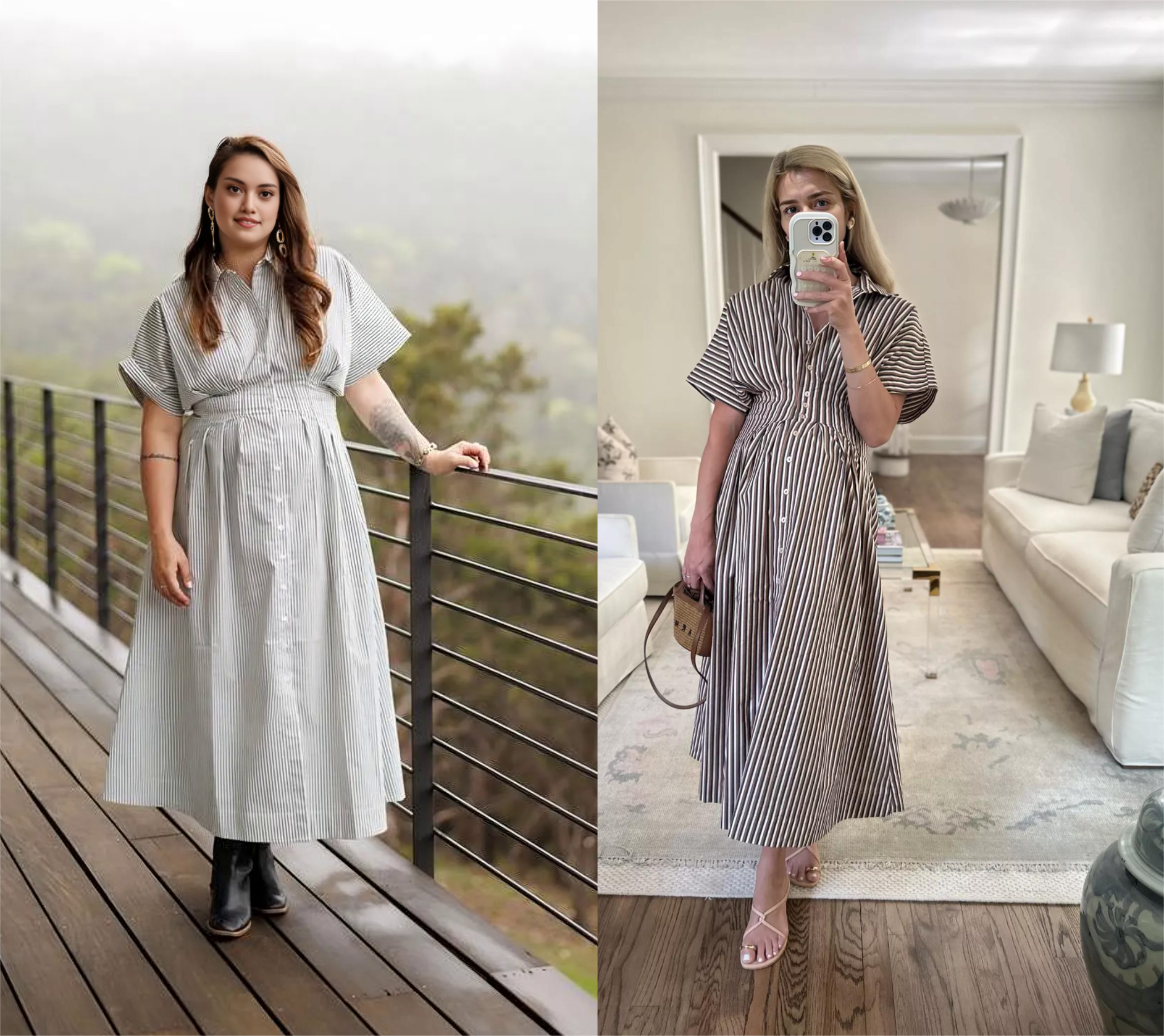 Cinched Waist Button Shirt Dress (Buy 2 Free Shipping)