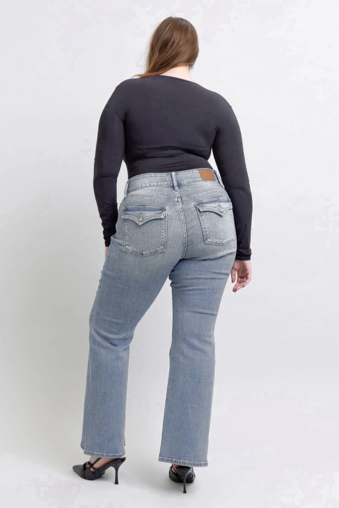 Tummy Control Double Button Flare Jeans (Buy 2 Free Shipping)