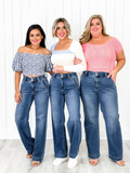Double Button Wide Leg Jeans (Buy 2 Free Shipping)