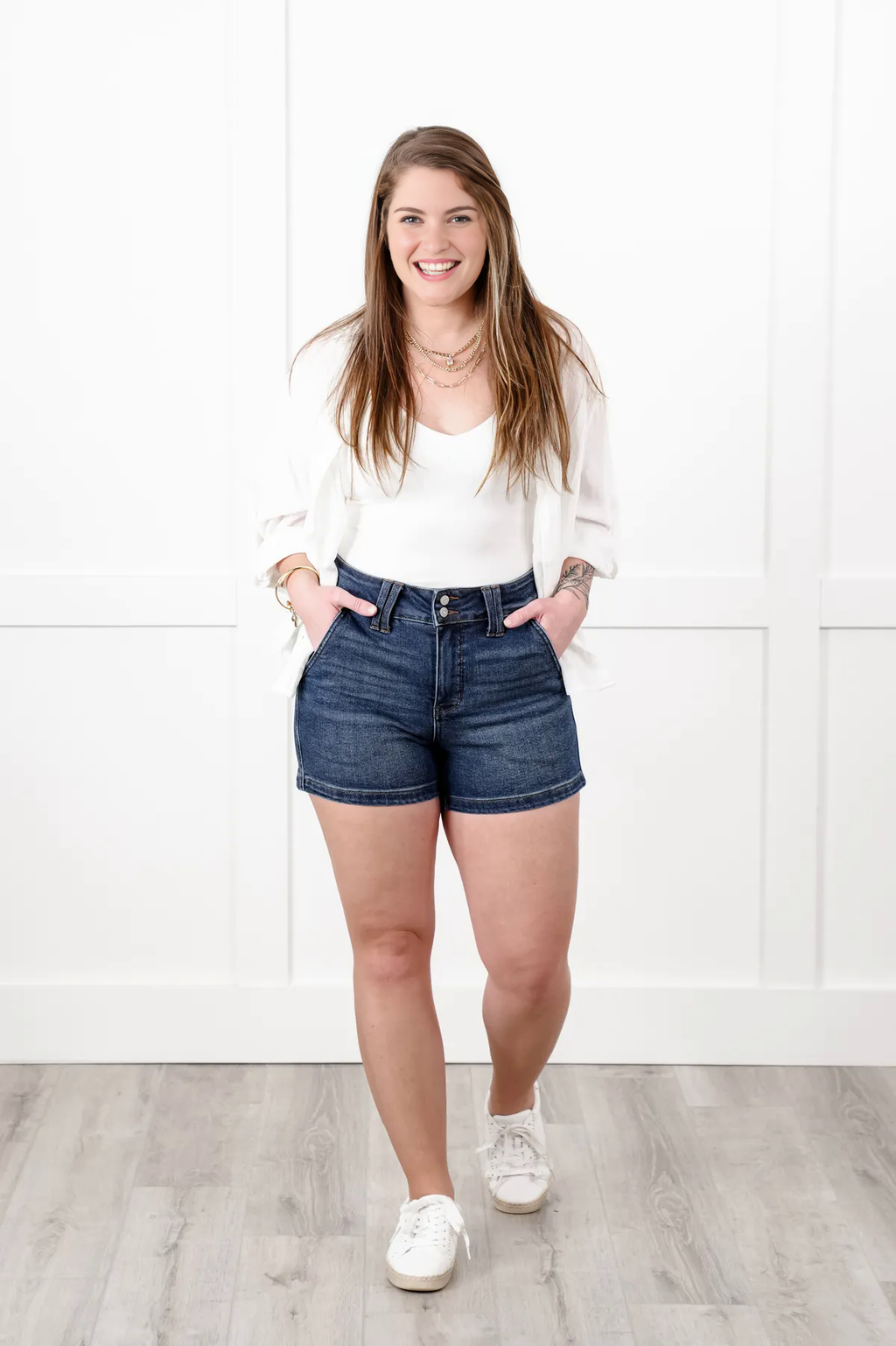 Tummy Control Double Button Waistband Shorts (Buy 2 Free Shipping)