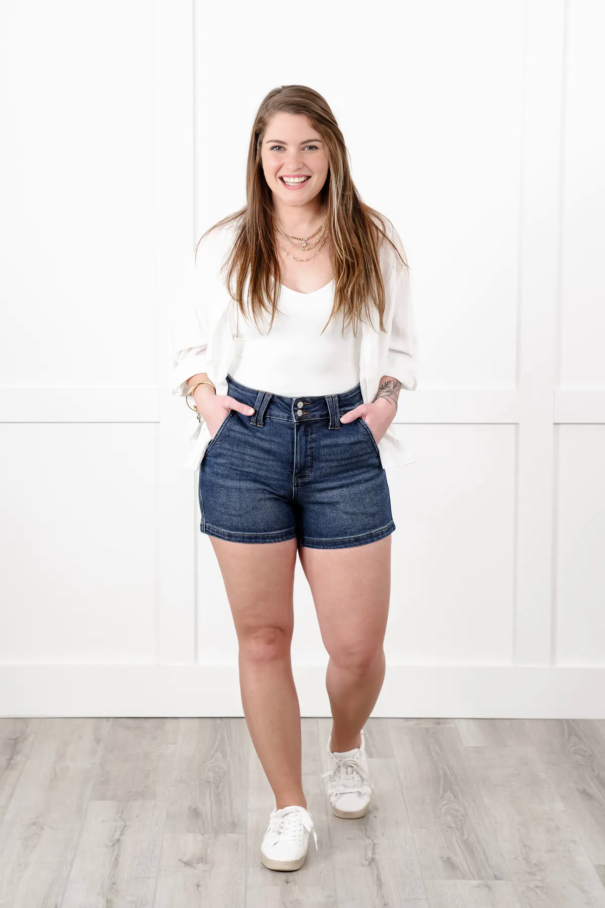 Tummy Control Double Button Waistband Shorts (Buy 2 Free Shipping)