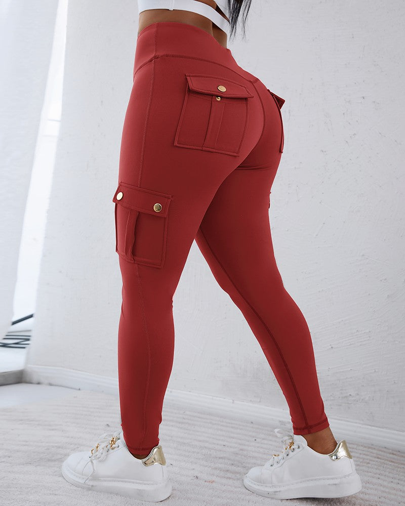 Pocket Design Butt Lifting Active Pants (Buy 2 Free Shipping)