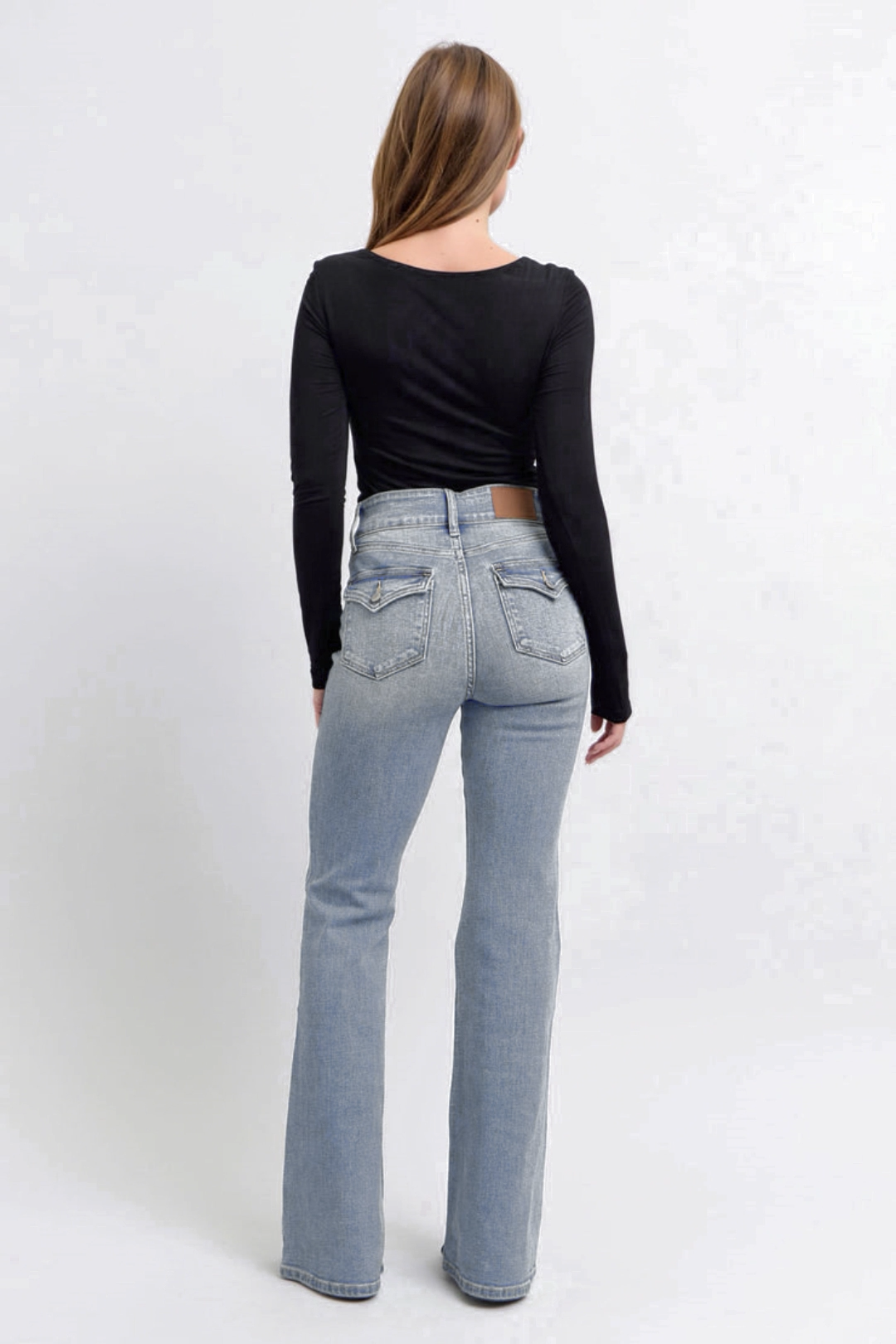 Tummy Control Double Button Flare Jeans (Buy 2 Free Shipping)