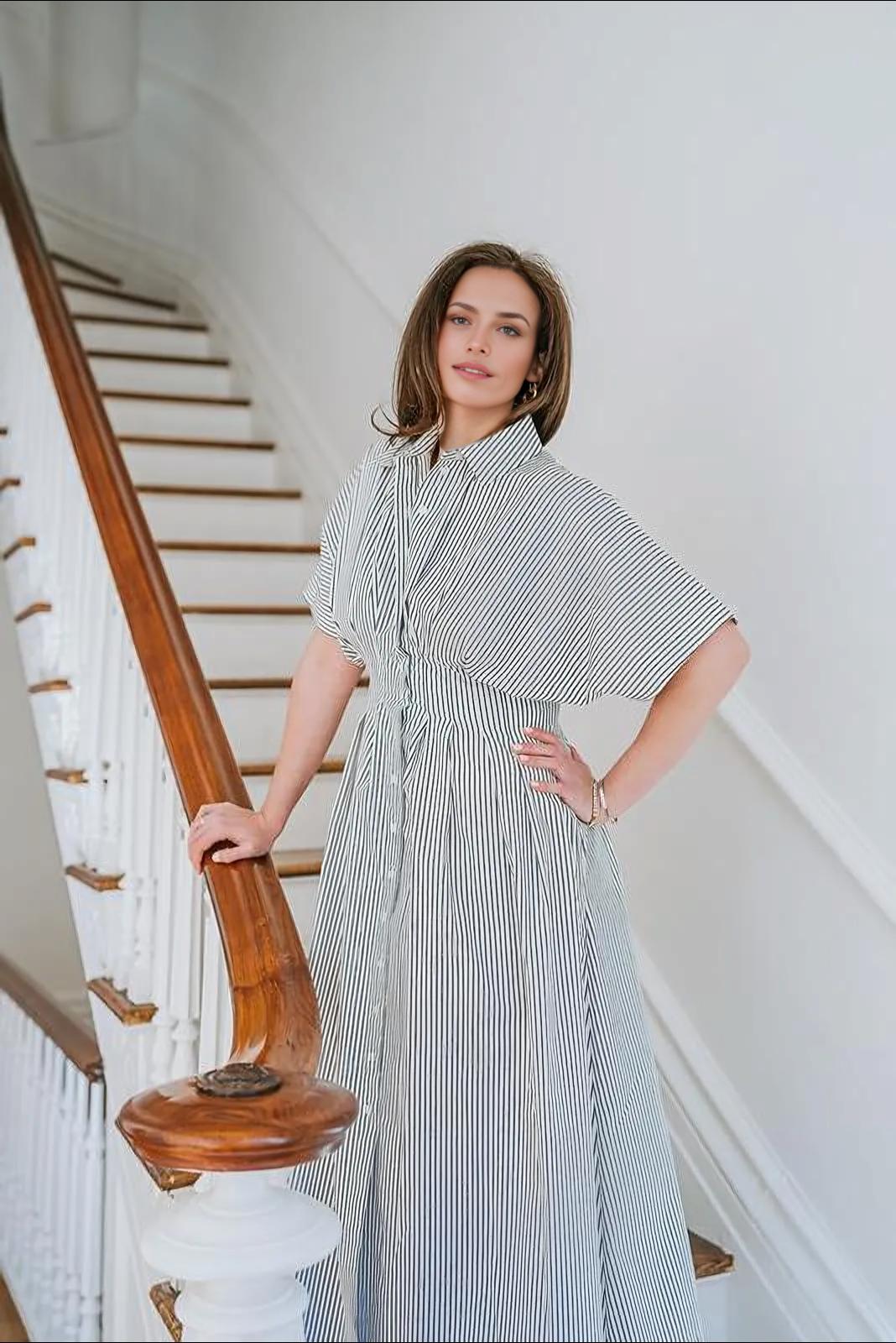 Cinched Waist Button Shirt Dress (Buy 2 Free Shipping)