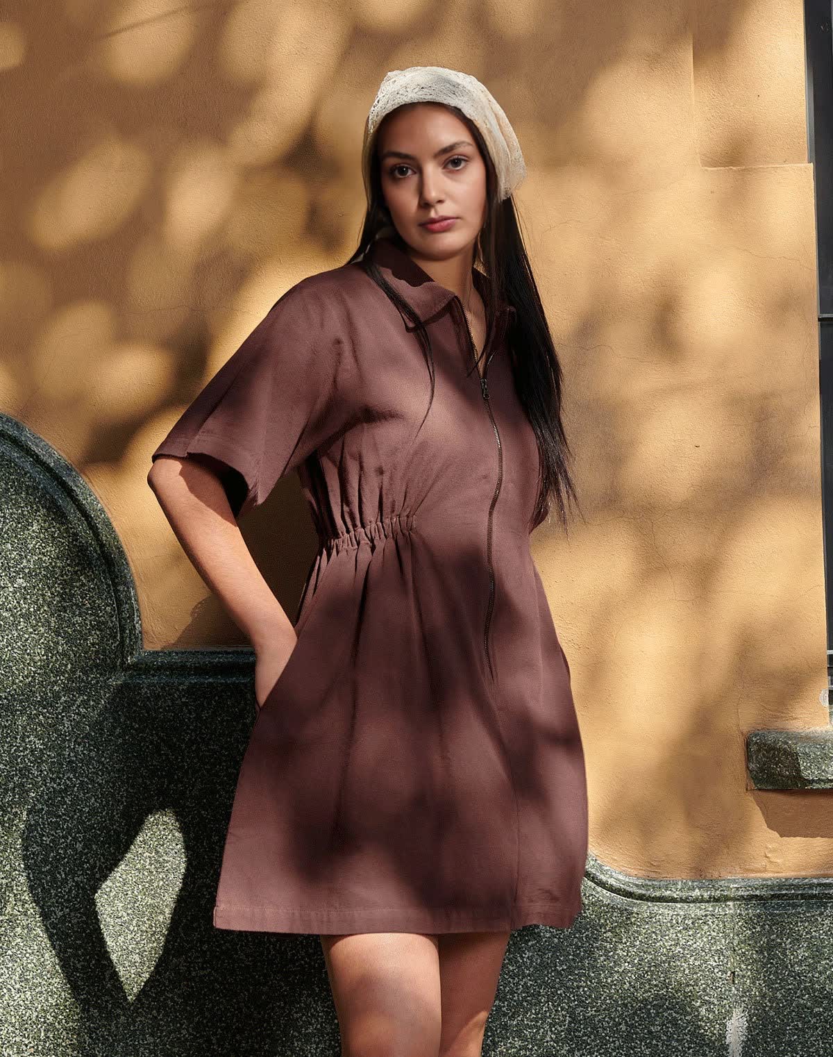 Utility Cinched Zip Dress (Buy 2 Free Shipping)