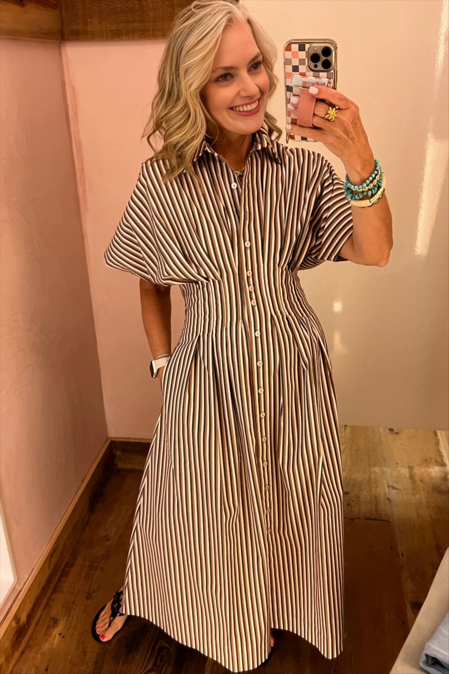 Cinched Waist Button Shirt Dress (Buy 2 Free Shipping)