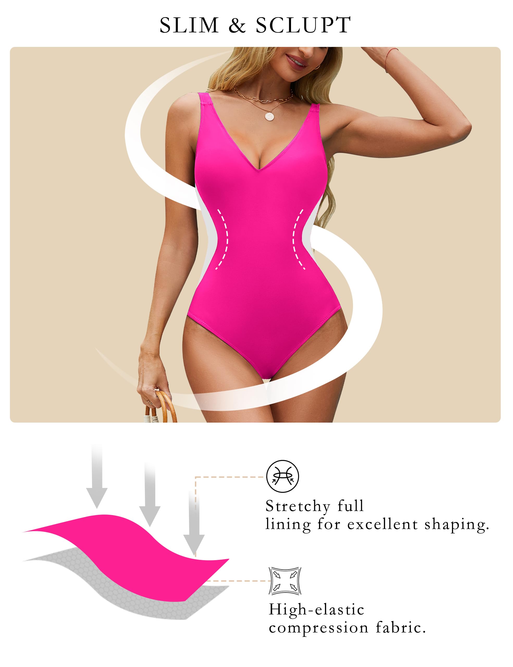 Slimming Color Block Optical Illusion Swimsuit (Buy 2 Free Shipping)