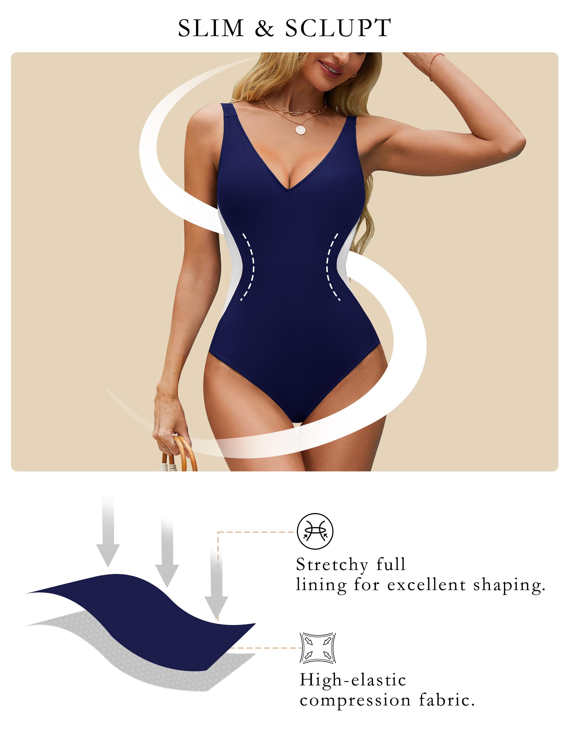 Slimming Color Block Optical Illusion Swimsuit (Buy 2 Free Shipping)