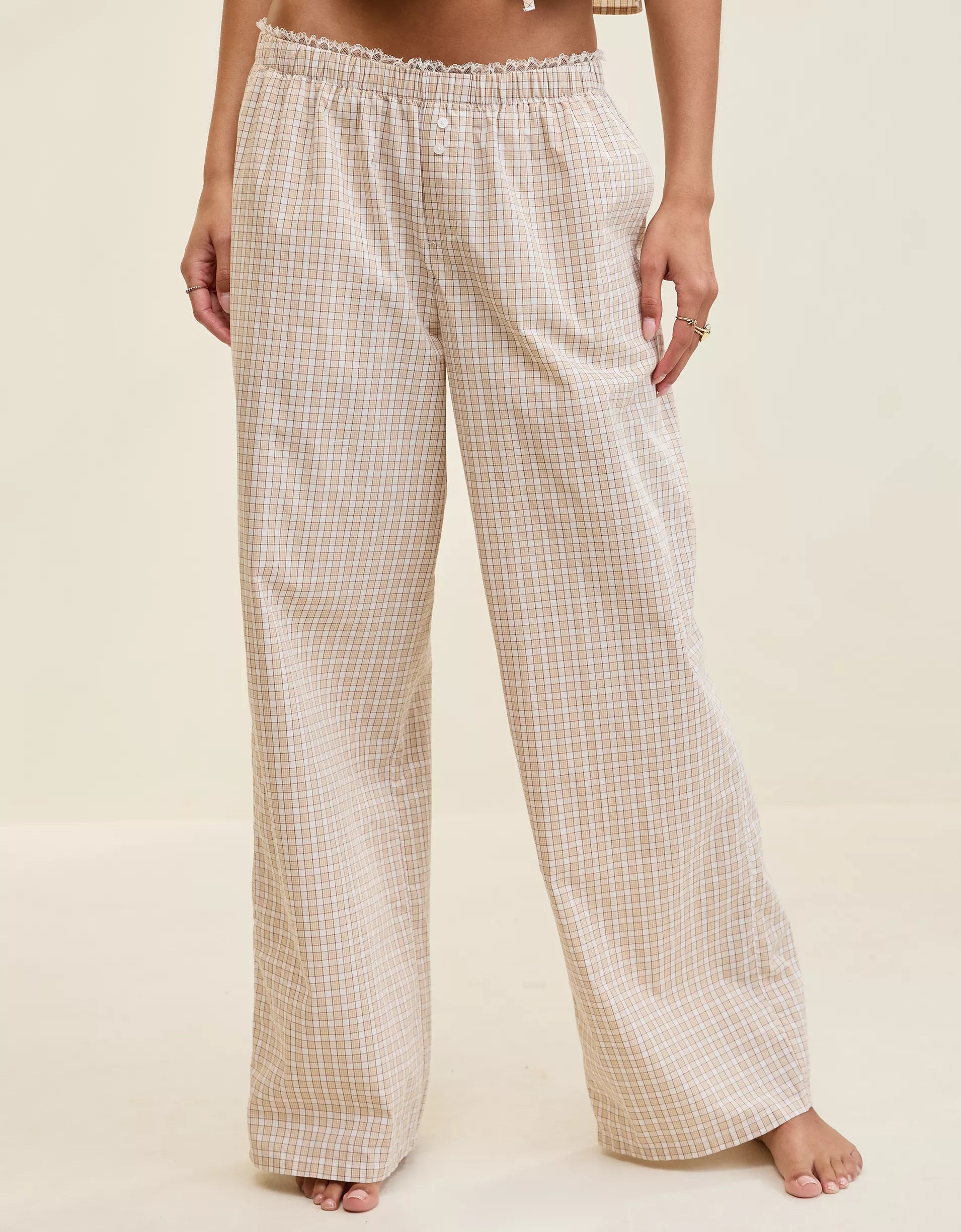 Off-Duty Wide Leg Poplin Trouser PJ(Buy 2 Free Shipping)