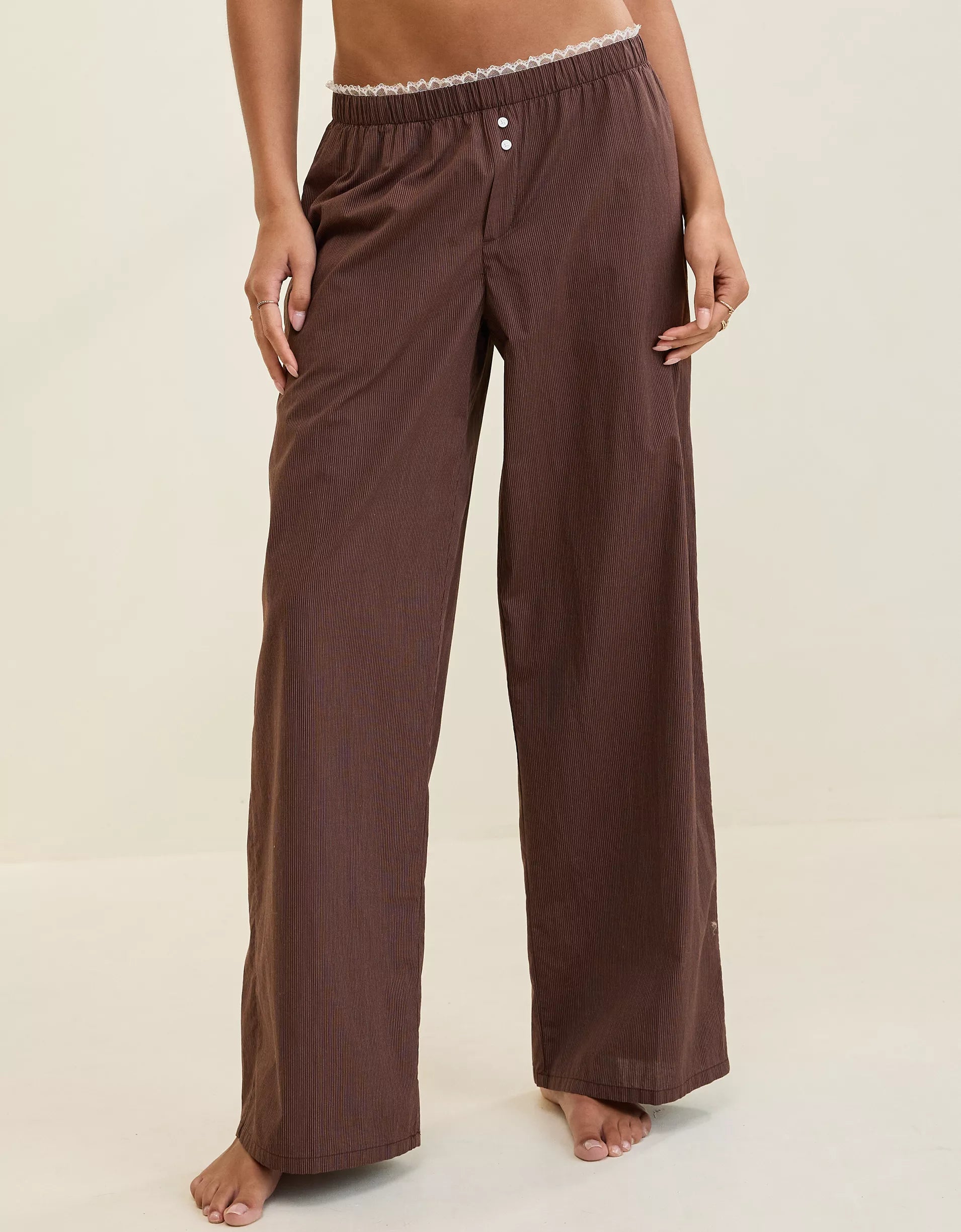 Off-Duty Wide Leg Poplin Trouser PJ(Buy 2 Free Shipping)