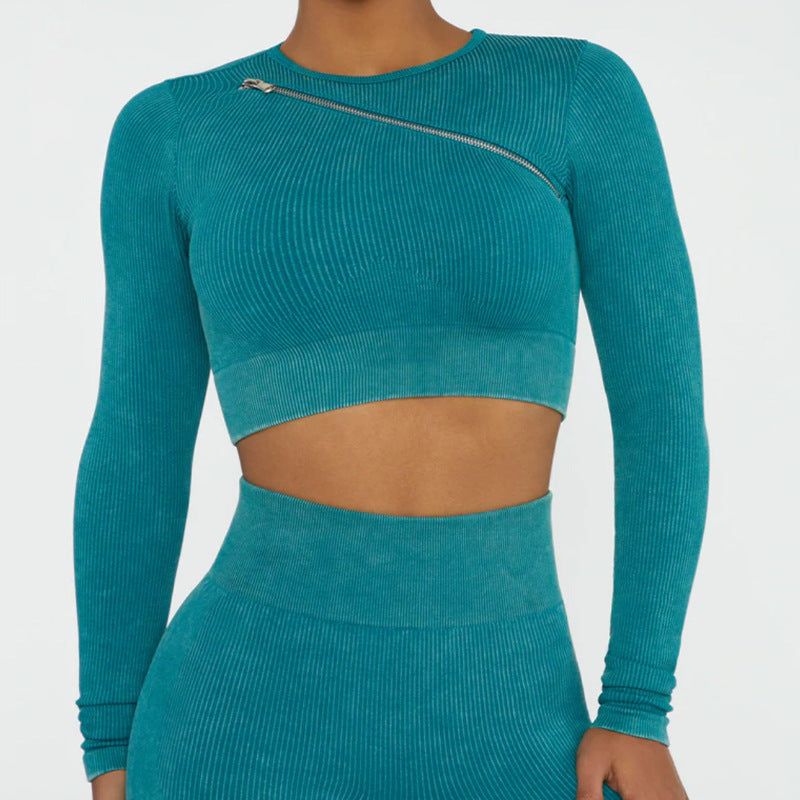 2022 New Trend Yoga Clothing Suit Women Zip Sports Bra Top Vest Quick Dry Sports Shorts Yoga Pants