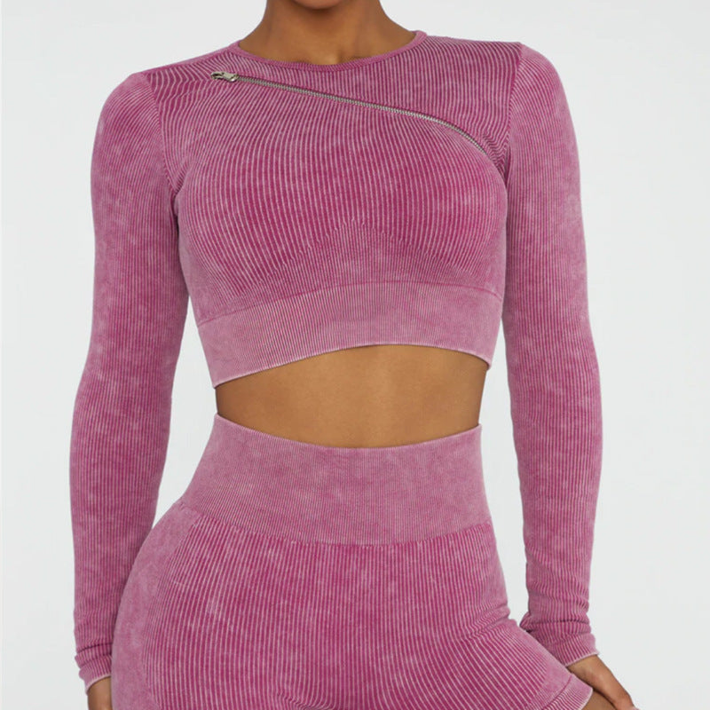 2022 New Trend Yoga Clothing Suit Women Zip Sports Bra Top Vest Quick Dry Sports Shorts Yoga Pants