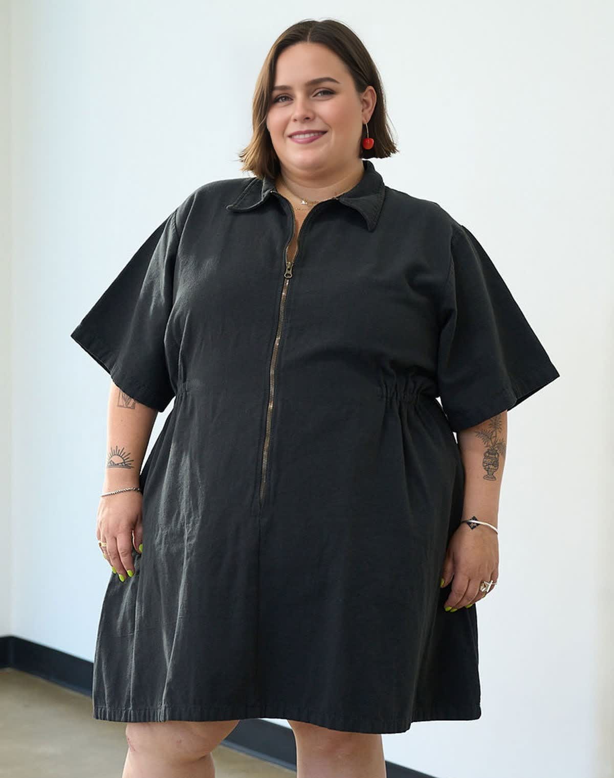 Utility Cinched Zip Dress (Buy 2 Free Shipping)