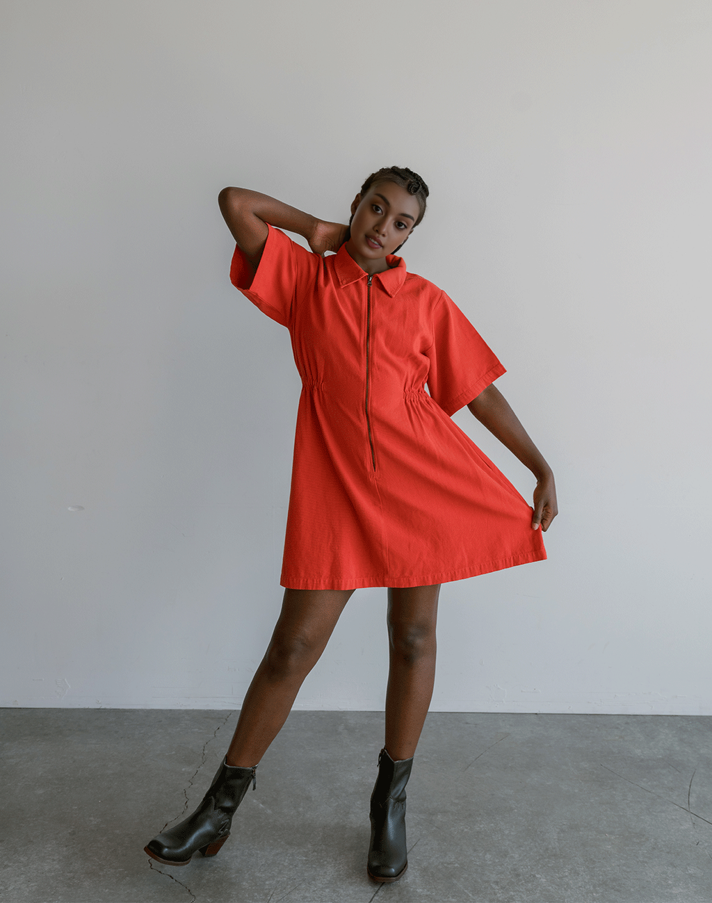 Utility Cinched Zip Dress (Buy 2 Free Shipping)