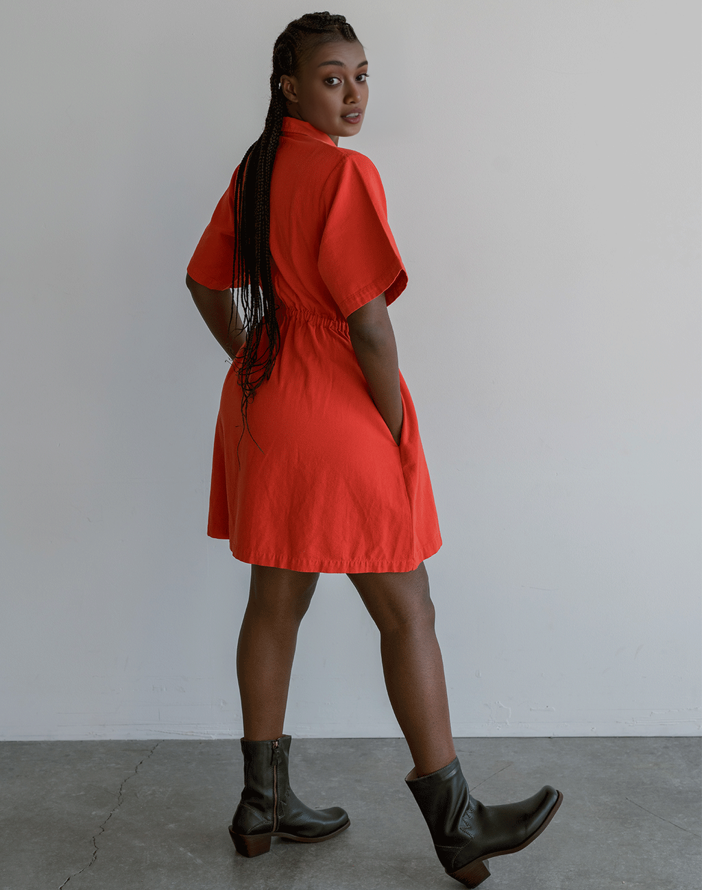 Utility Cinched Zip Dress (Buy 2 Free Shipping)
